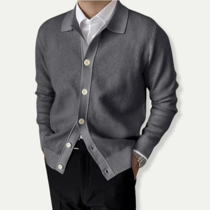 Cardigan Homme Classique Boutonné en Laine