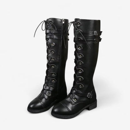 Bottes Femmes Hauts Talons à Lacets Élégantes