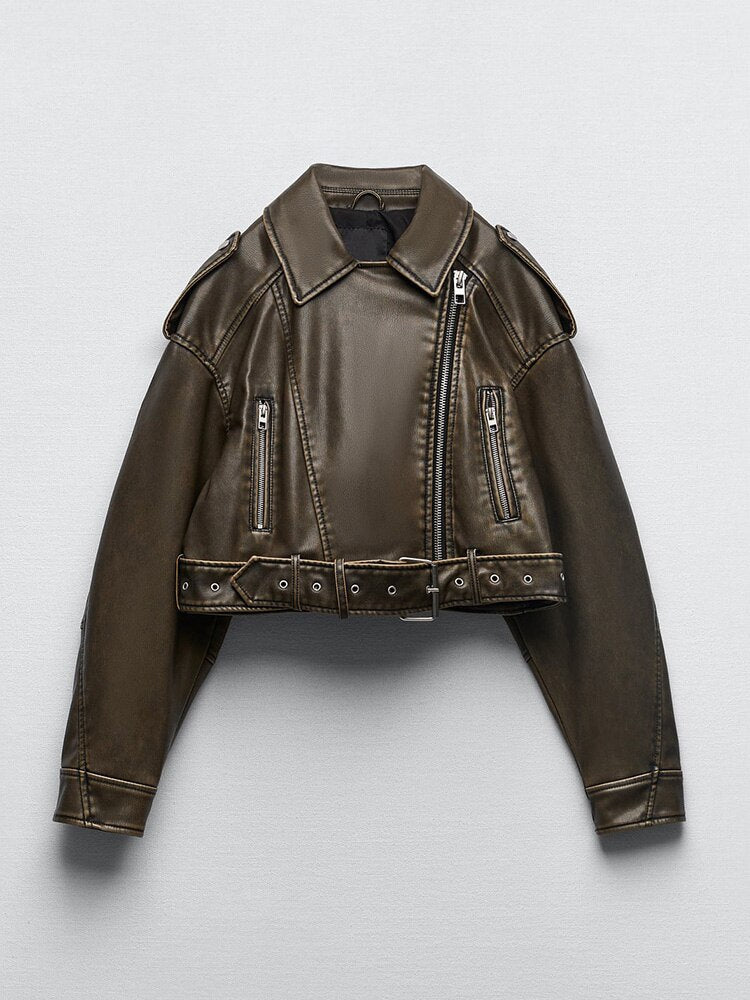 Veste Cuir Simili Féminine et Élégante - PanierRoyale