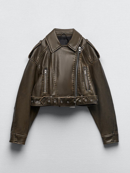 Veste Cuir Simili Féminine et Élégante - PanierRoyale