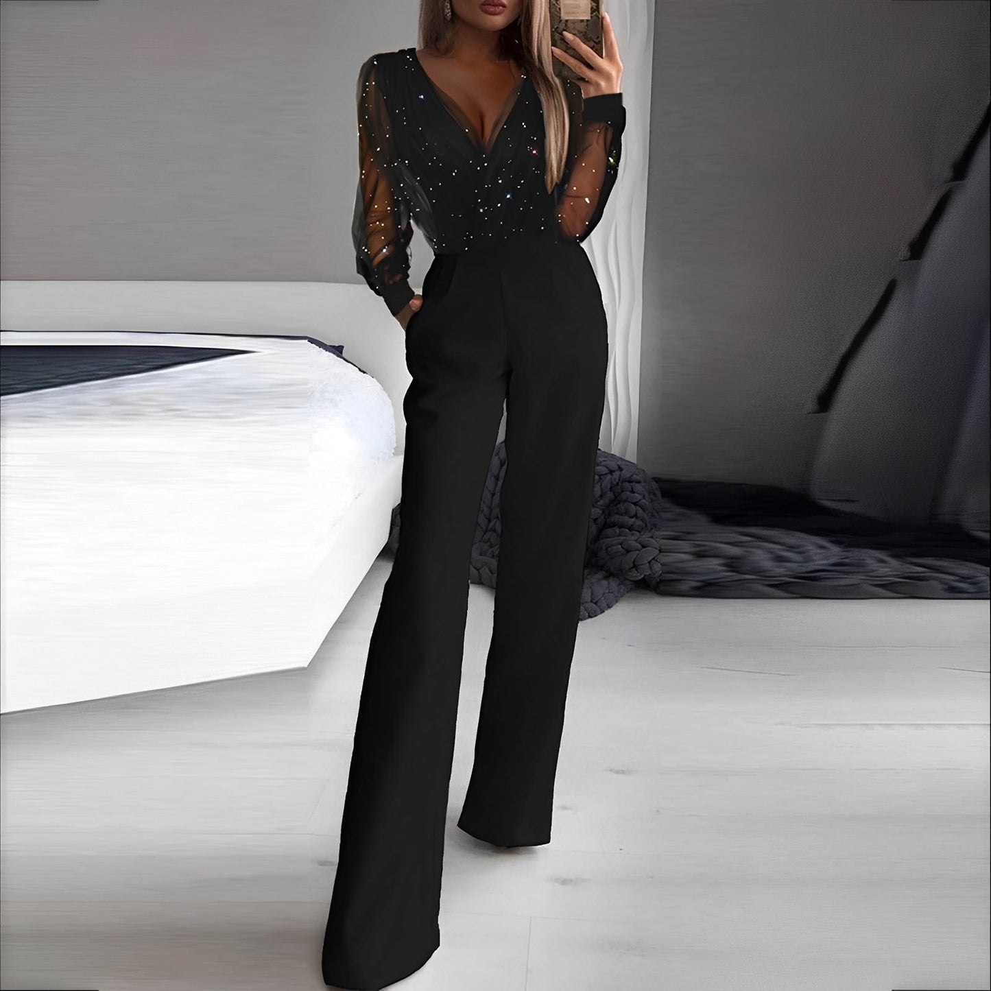 Combinaison Femme Col V Confort et Chic - PanierRoyale