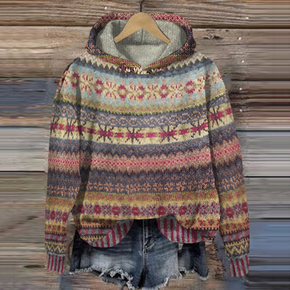 Pull à Capuche Géométrique Mode Hiver - PanierRoyale