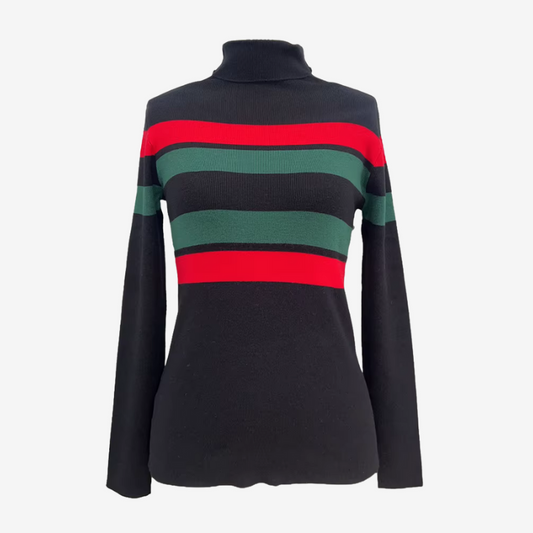Pull Rayé Slim Fit Col Roulé Élégant Homme - PanierRoyale