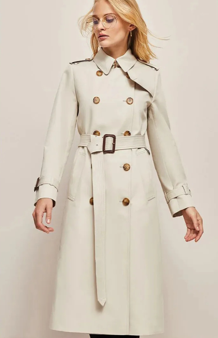 Manteau Femme Long Élégant avec Col Revers - BerlinGlamour