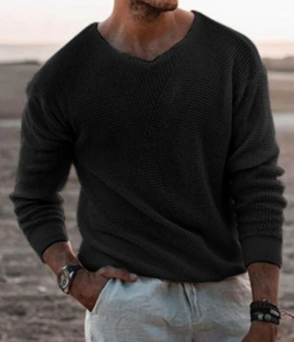 Pull Molleton Col V Doux et Chaud - PanierRoyale