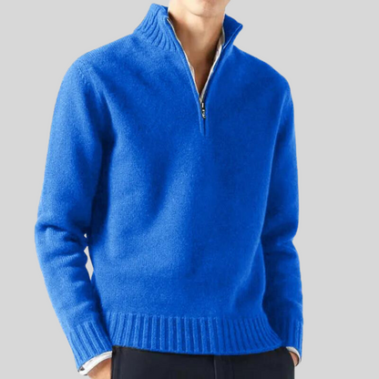 Pull Luxe à Fermeture Éclair Mi-Hauteur