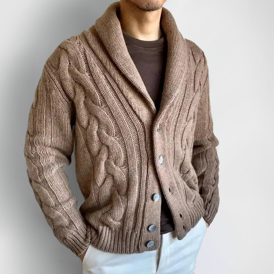 Cardigan Homme Col Montant Oversize - PanierRoyale