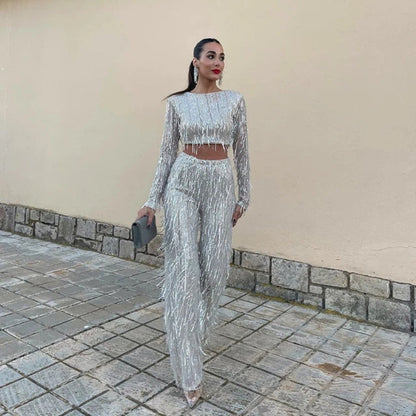 Robe Femme Chic Courte avec Pantalon Étroit - PanierRoyale