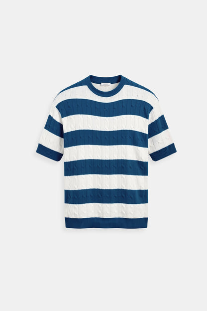 Pull marin Homme Manches Courtes Confortable et Élégant