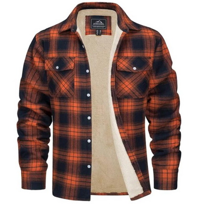 Veste en Flanelle Homme Hiver Rouge et Noir à Carreaux