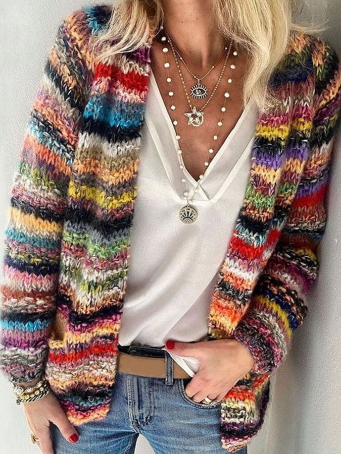 Cardigan Femme Maille Confort Coupe Décontractée - PanierRoyale