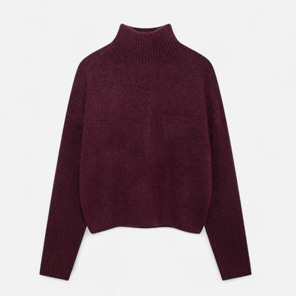 Pull Femme Hiver Chaud et Doux Bordeaux