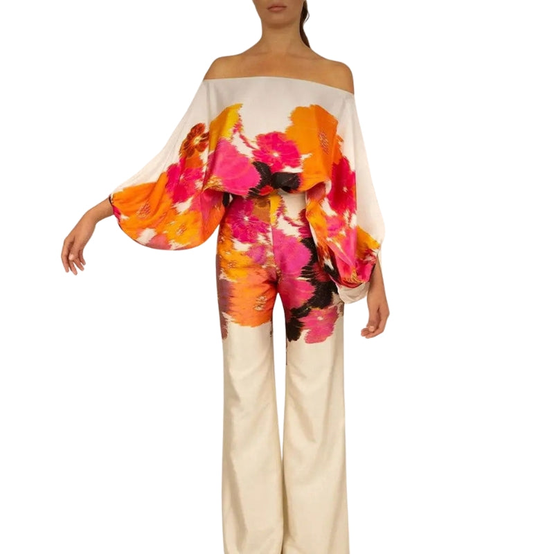 Robe Deux Pièces Élégante Manches Bouffantes