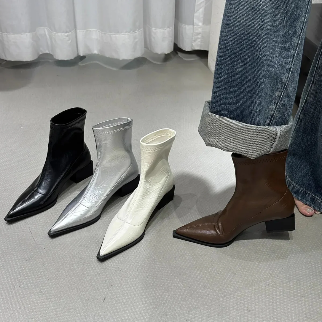 Bottes Femme Élégantes à Bout Pointu Talon Haut