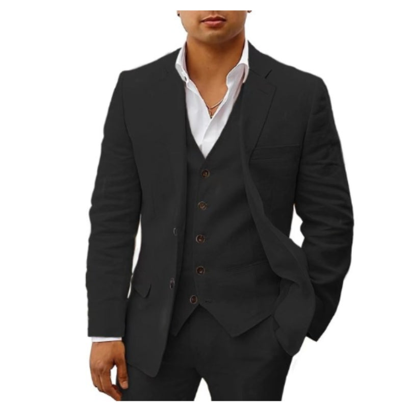 Costume Homme Classique Noir Trois Pièces - PanierRoyale