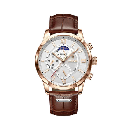 Montre Femme Minimaliste avec Cadran Blanc et Bracelet Cuir - PanierRoyale