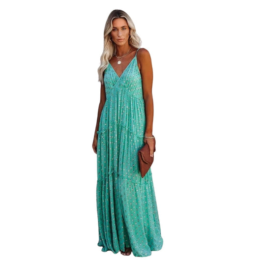 Robe Bohème Élégante Sans Manches Décolleté Plongeant - PanierRoyale