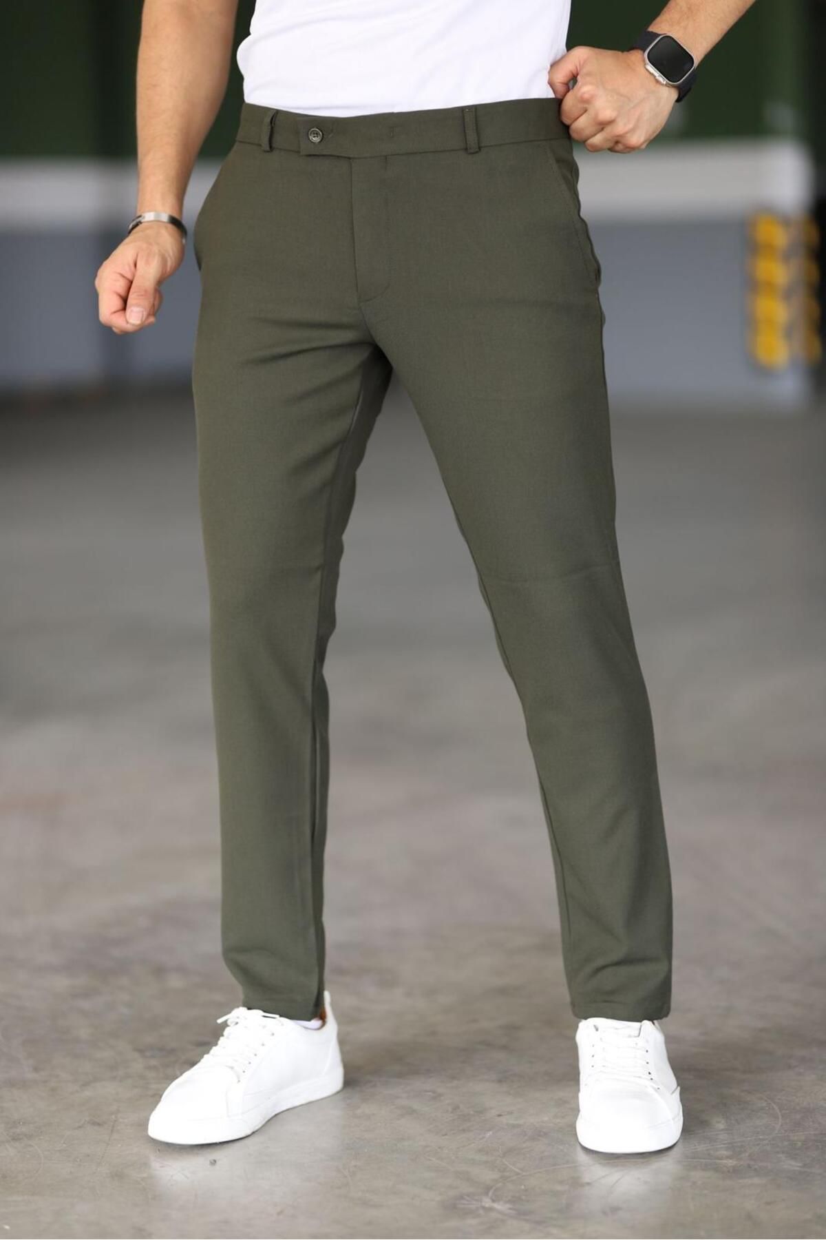 Pantalon Chino Slim Vert Foncé Homme - BerlinGlamour