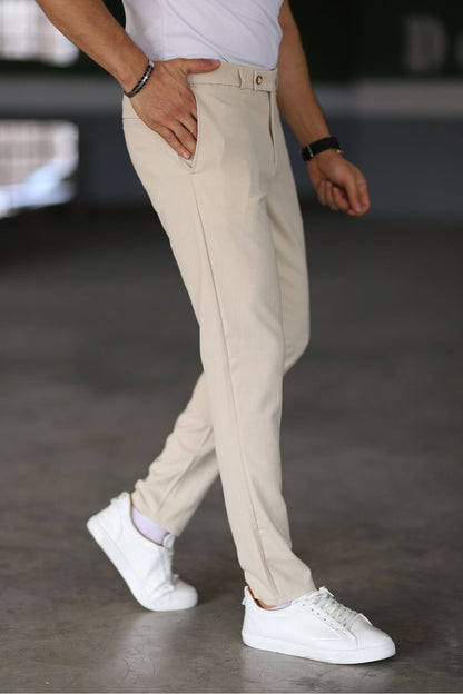 Pantalon Chino Slim Beige pour Homme