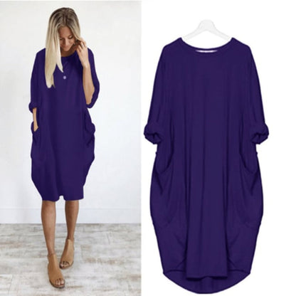 Robe Été Légère pour Femme - Col Rond et coupe Droite