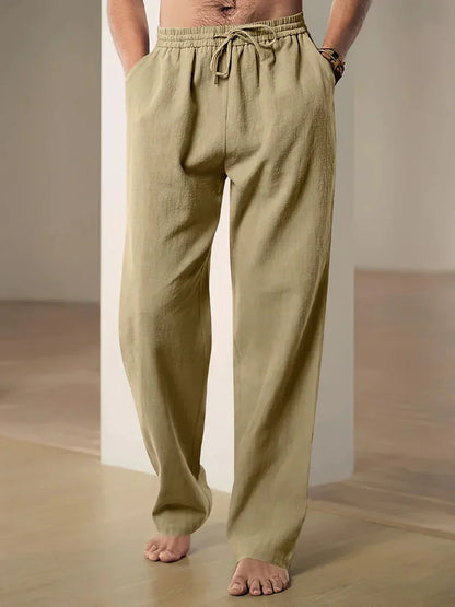 Pantalon Homme Élastique Décontracté avec Ceinture pour Loisirs
