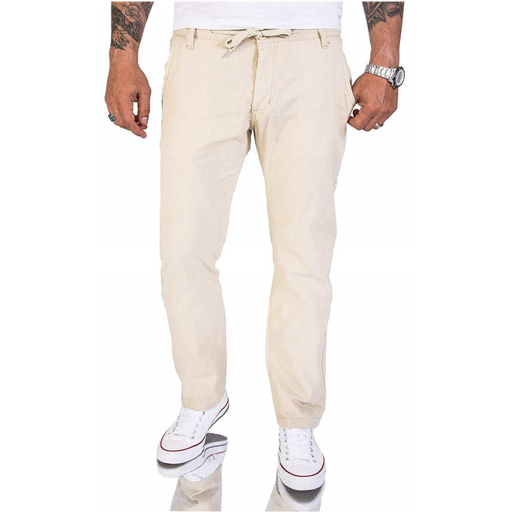 Pantalon Homme Coton Décontracté Unicolore
