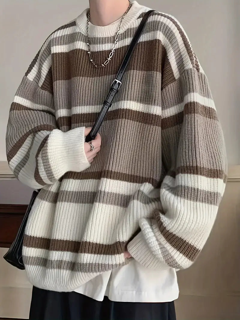 Pull Homme Élégant Hiver avec Col Montant - PanierRoyale