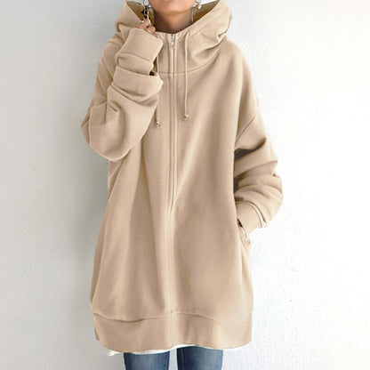 Sweat à capuche streetwear confortable avec poches et fermeture éclair