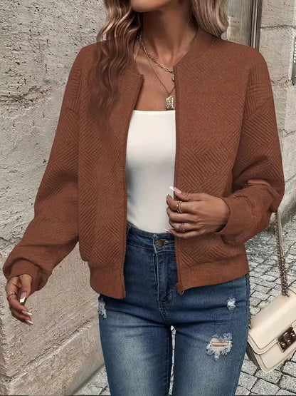 Cardigan Femme Zippé à Manches Longues