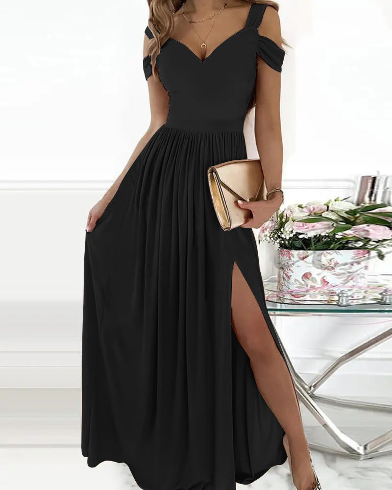Robe Soirée Femme Longue à Fleurs Décolleté Profond