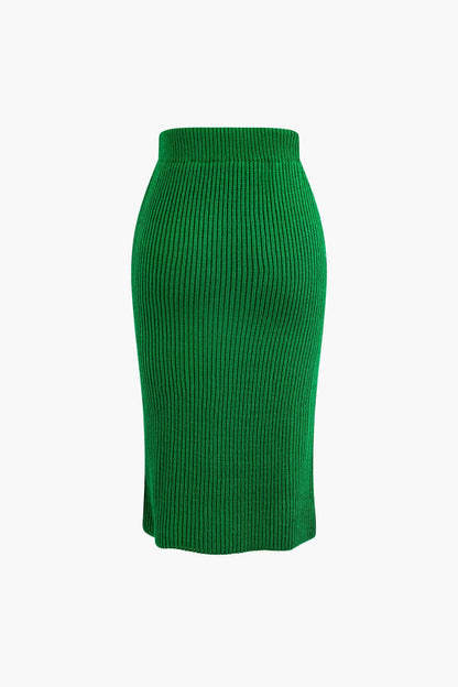 Robe Élégante Ensemble Col Rond et Jupe Pencil