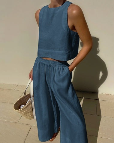 Robe Femelle Lin Élégante et Confortable