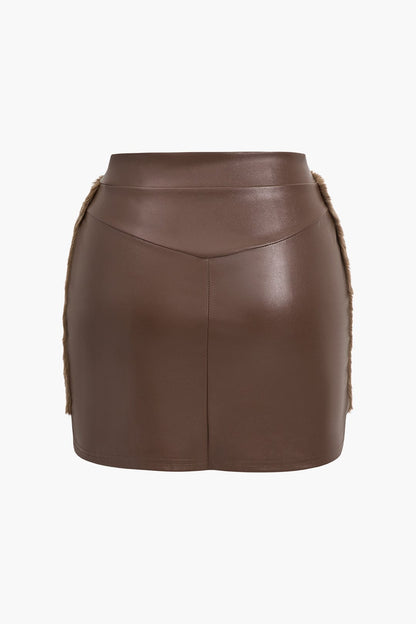 Sac Antonia en Similicuir avec Détails en Fourrure Synthétique