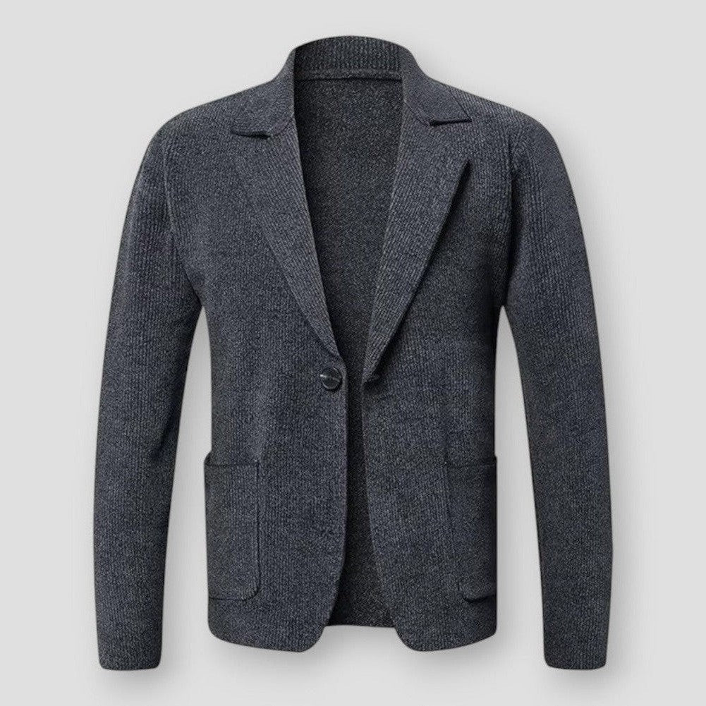 Veste Homme Élégante à Col Revers avec Fermeture Boutons