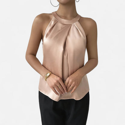 Top femmes satin ajusté pour femmes élégantes