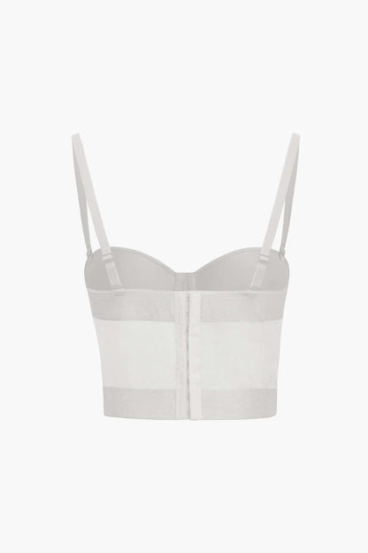 Bustier Top Push-Up avec Coupes Balconnets et Dentelle