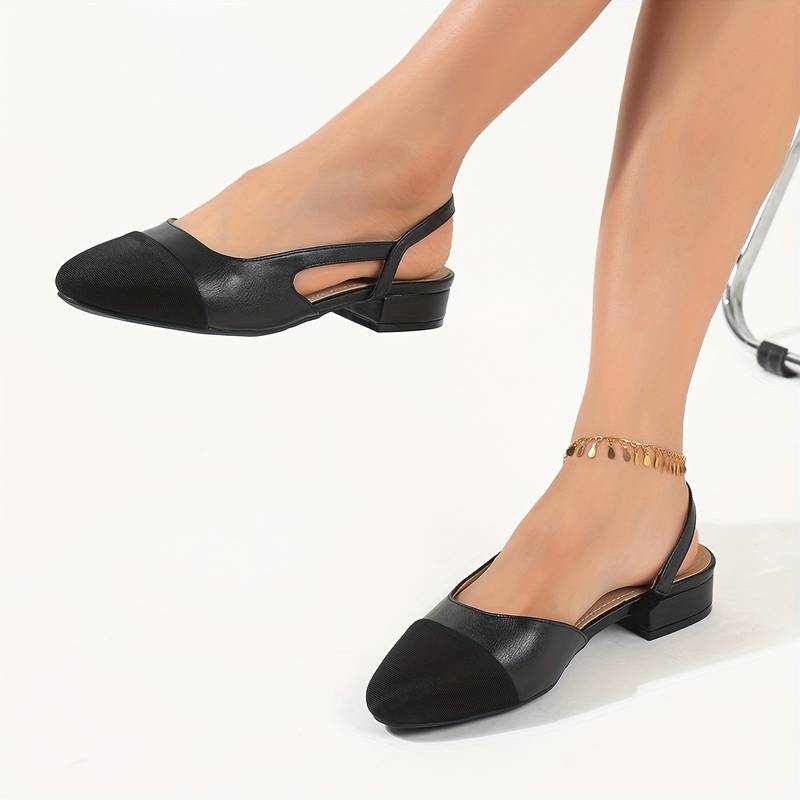 Escarpins Slingback Élégants Beige et Noir