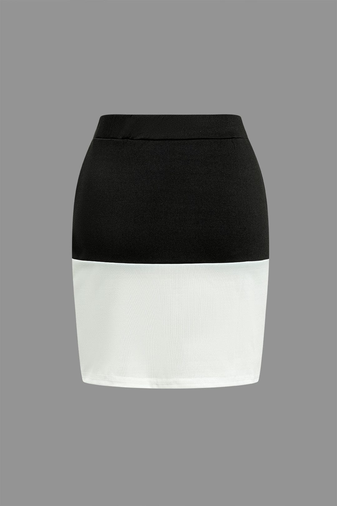 Robe Deux Pièces Élégante avec Boutons et Mini Jupe