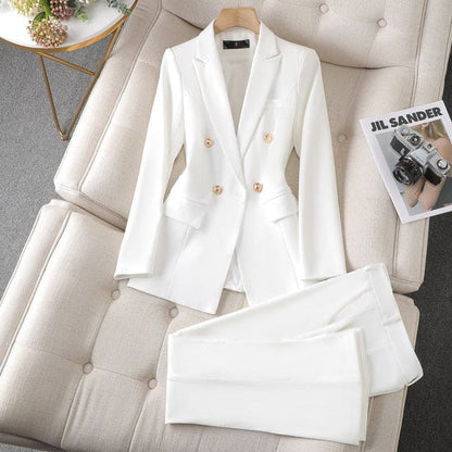 Ensemble Tailleur Femme Blazer Structuré et Pantalon Ajusté