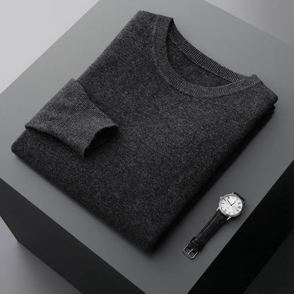 Pull Col Rond Cachemire Doux Hiver Homme