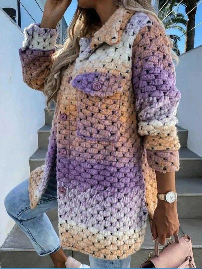Cardigan épais doux avec poches et détails fantaisie