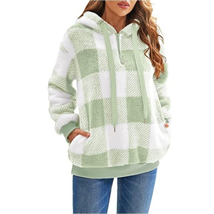 Pull en Maille à Carreaux Chaud et Confortable pour Femme