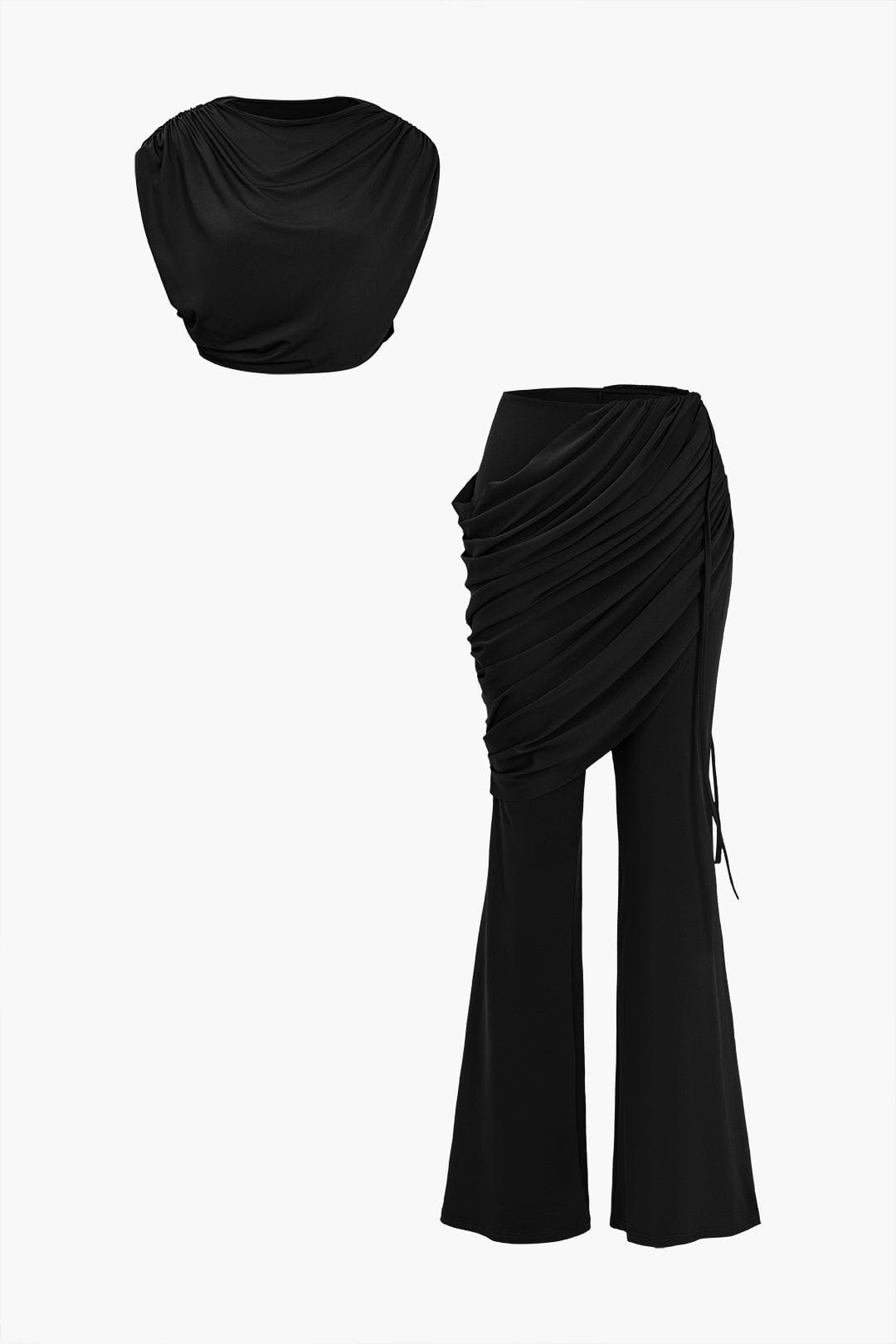 Robe deux pièces élégante avec détails drapés
