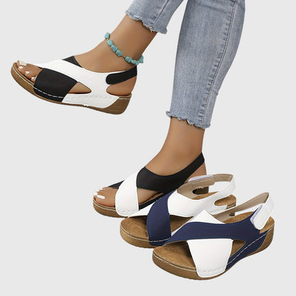 Sandales Femmes Décontractées à Pieds Nus Bicolores