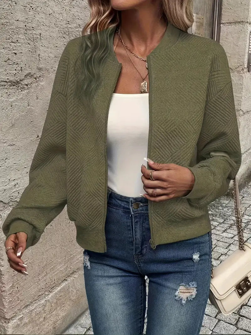 Cardigan Femme Zippé à Manches Longues