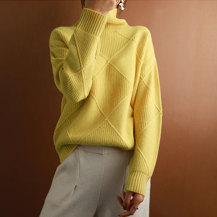 Pull en Maille Col Roulé avec Motif Tresse - BerlinGlamour