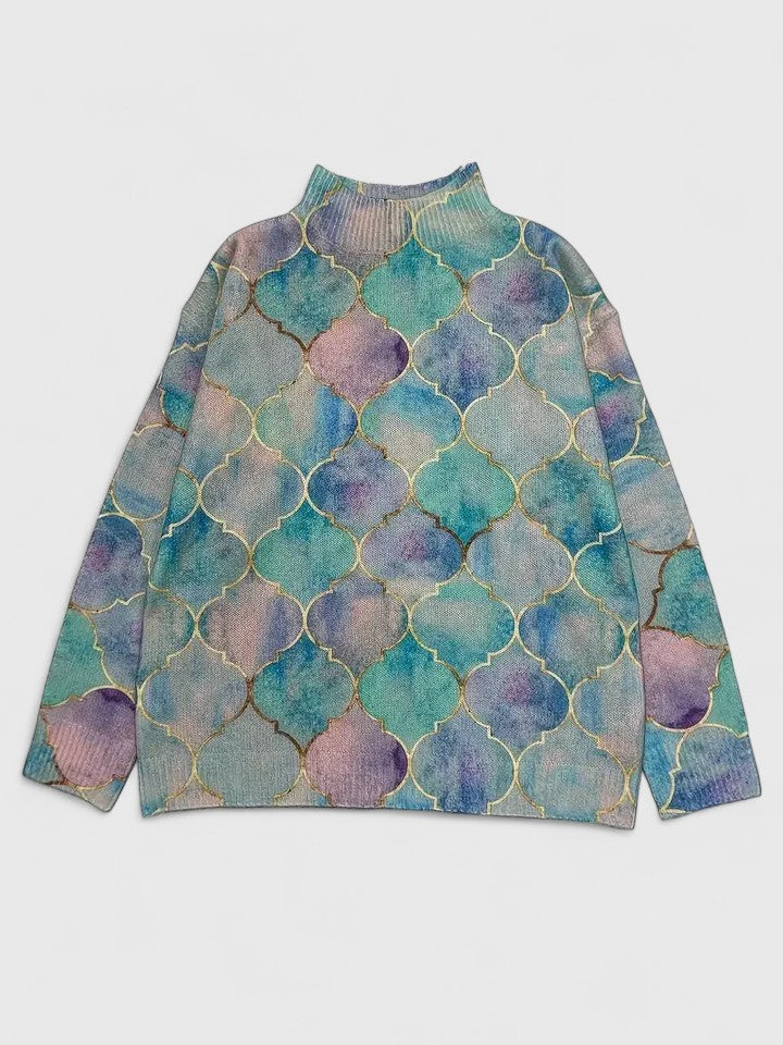 Pull Femme Maille Col Montant Doux et Élégant