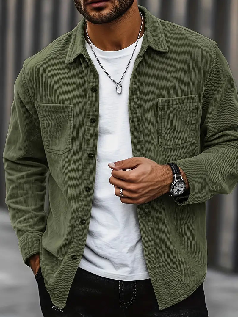 Chemise Homme Cachemire Brun Doux et Chaud