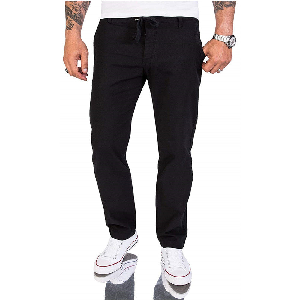 Pantalon Homme Coton Décontracté Unicolore