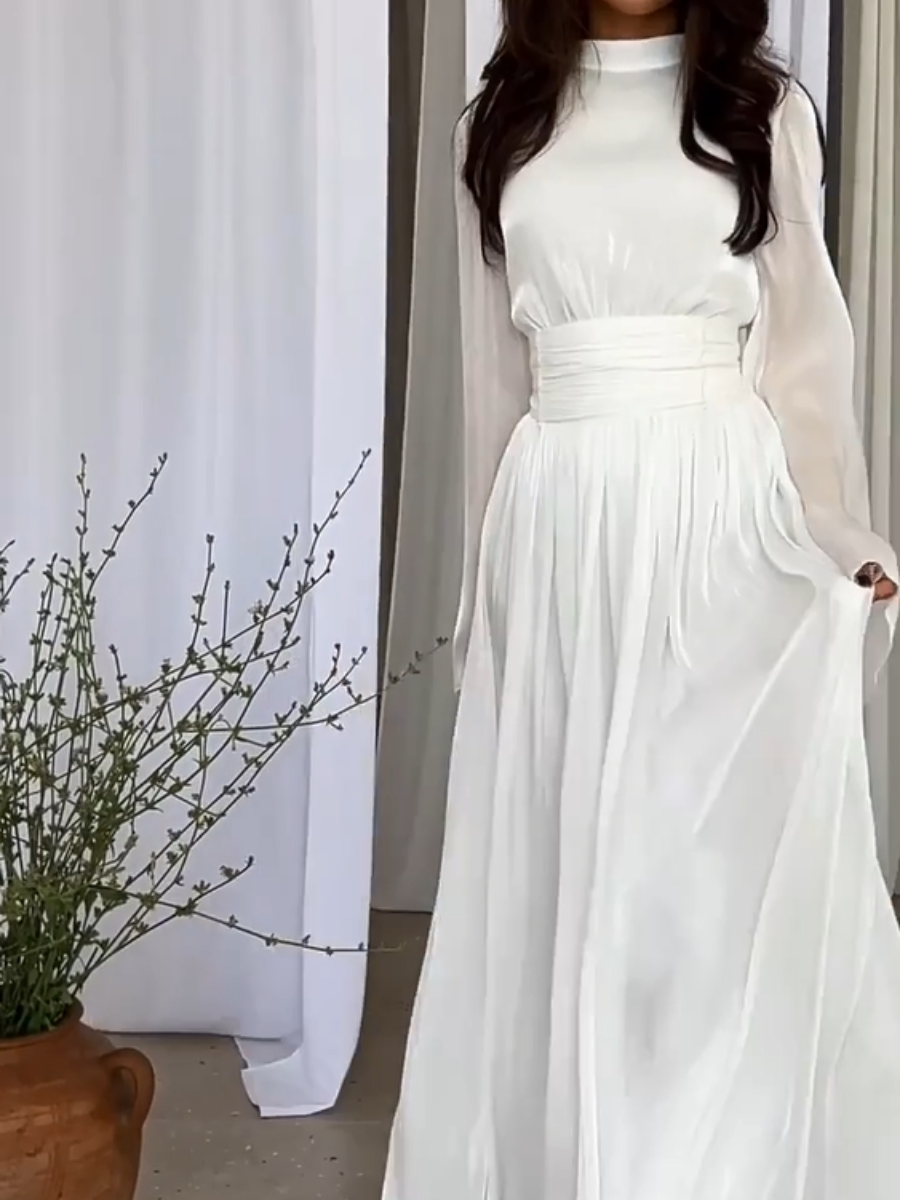 Robe Longue Féminine Taille Haute Élégante
